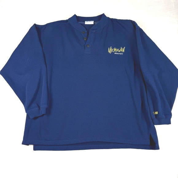 Michigan Wolverines Crable Sportswear Pullover Sweatshirt Blue Mens L Collegiate - Picture 1 of 10